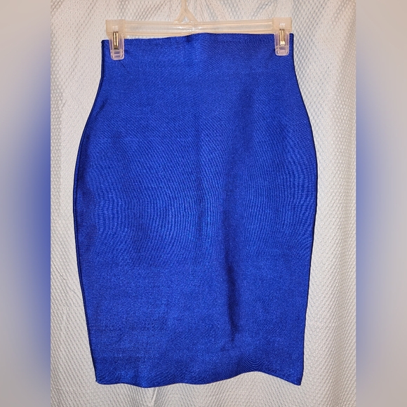 WOW Couture Colbalt Blue Bandage Pencil Skirt Size S - Picture 3 of 9